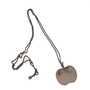 Elegant Gold Apple Pendant Necklace Vintage Avon